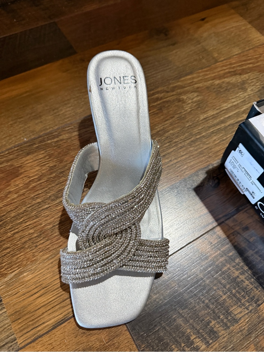 Jones New York Silver Beaded Twist Slide